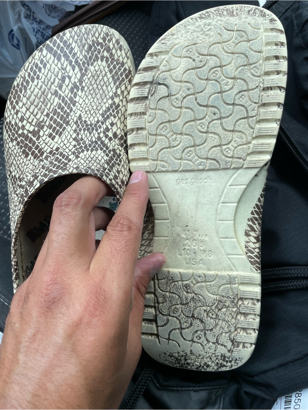 Birkenstock Snake Print Clogs in Beige and Brown - Picture 4 of 5